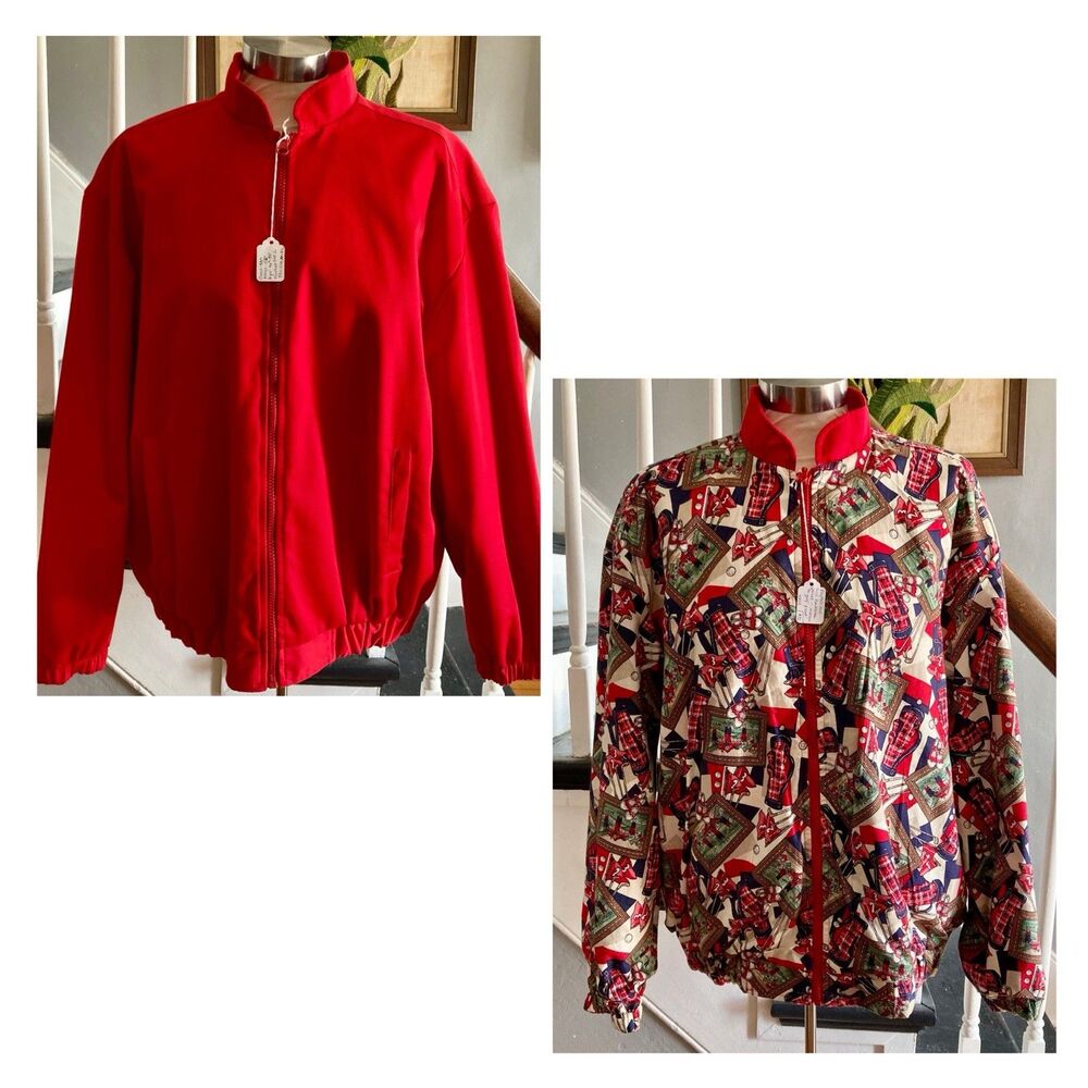 1980s 1990s Pendleton Knockabouts Golf Jacket Bomber Windbreaker Novelty Print